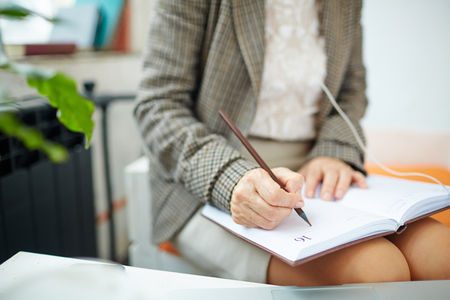 Writing in diaryの写真素材