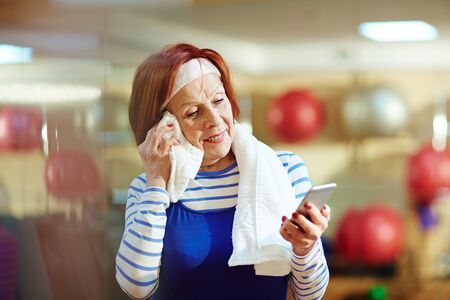 Messaging after workoutの写真素材