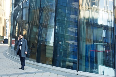 Bearded Entrepreneur at Office Buildingの写真素材