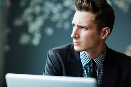 Pensive businessmanの写真素材