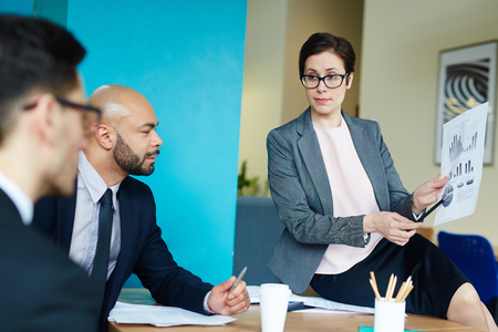 Discussing informationの写真素材