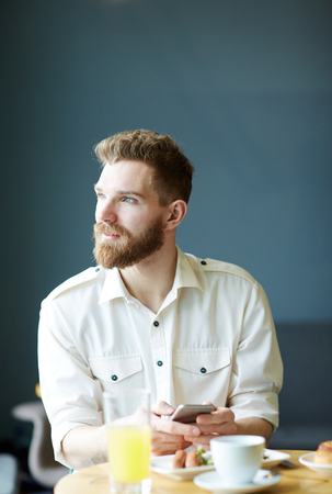 Pensive manの写真素材