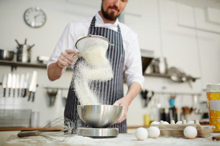 Sifting flour