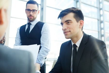 During interviewの写真素材