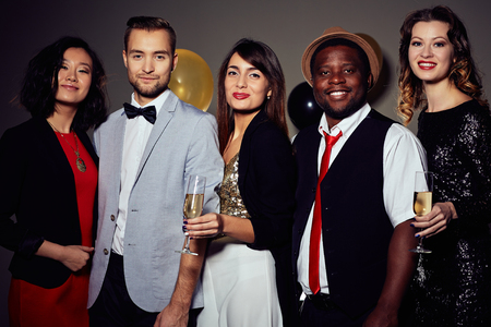 Gathering of Friends in Night Clubの写真素材