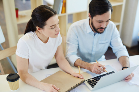 Browsing at meetingの写真素材