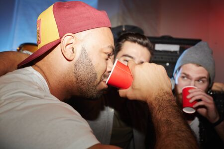 Drinking Competition  at  Party in Clubの写真素材