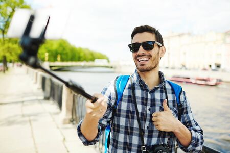 Selfie of touristの写真素材
