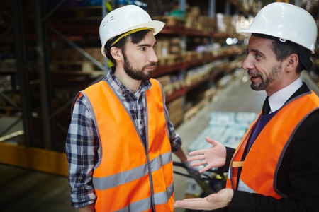 Talk of workersの写真素材