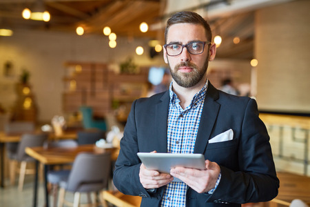 Man with gadgetの写真素材