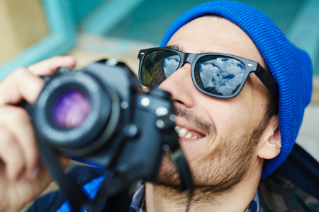 Handsome Young Photographerの写真素材