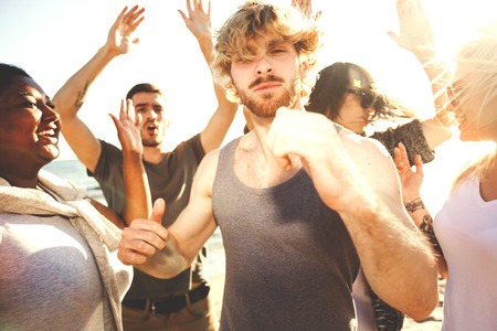 Dancing on sunny dayの写真素材