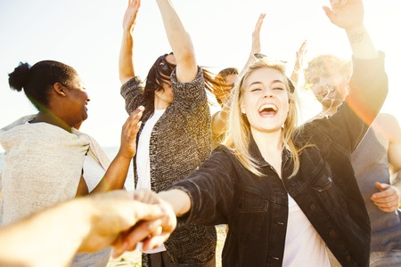 Joyful dancersの写真素材