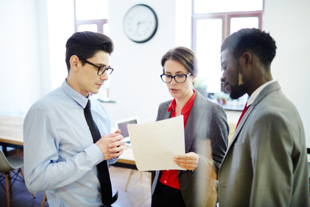 Negotiating at meetingの写真素材