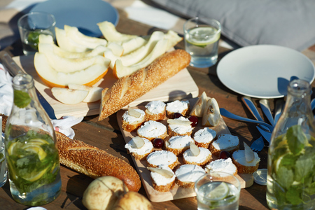 Having Picnic Outdoorsの写真素材