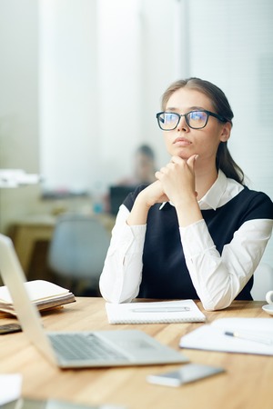 Young Manager Wrapped up in Workの写真素材