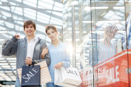 Couple in shopping center