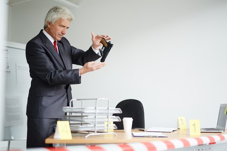 Officer with evidenceの写真素材