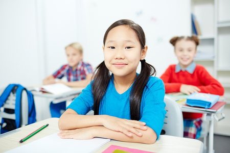 Pupils at lessonの写真素材
