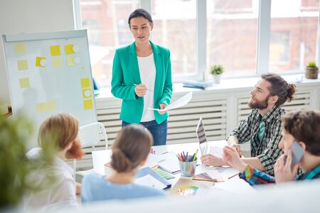 Young designer giving some new ideasの写真素材