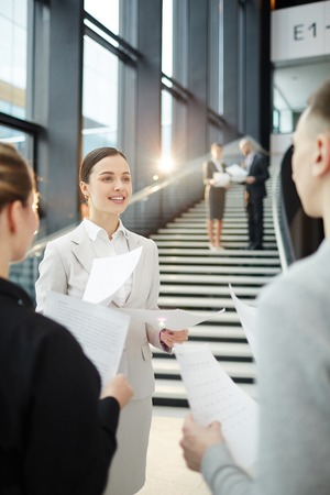 Negotiating in loungeの写真素材