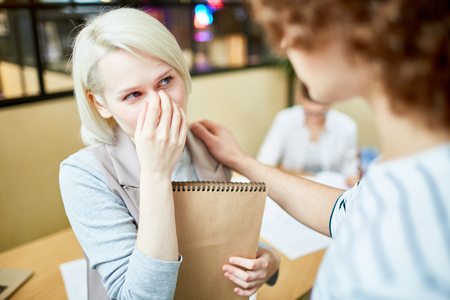 Woman in troubleの写真素材