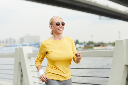Happy sportswomanの写真素材