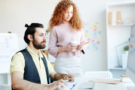 Working over new design projectの写真素材