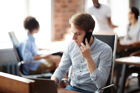 Businessman talking on phone