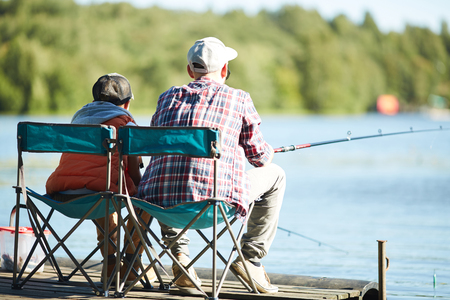 Fishing togetherの写真素材