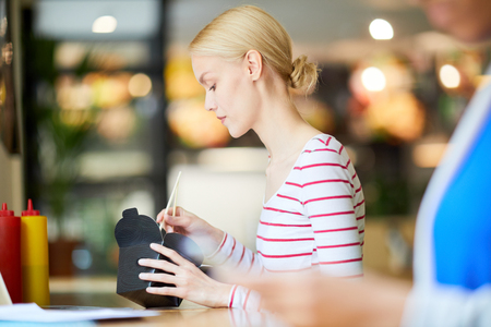 Noodles for lunchの写真素材