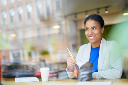 Lunch in chinese cafeの写真素材