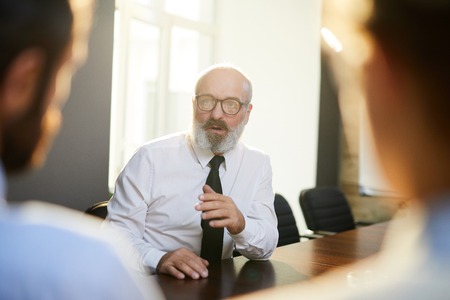 Conversation with employersの写真素材