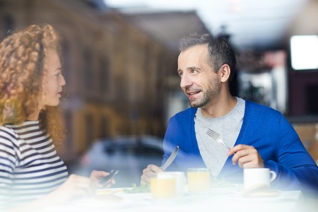 Lunch in cafeの写真素材