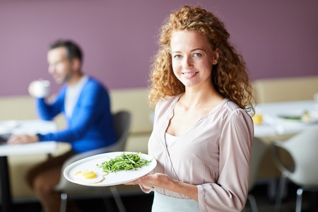 Waitress with orderの写真素材