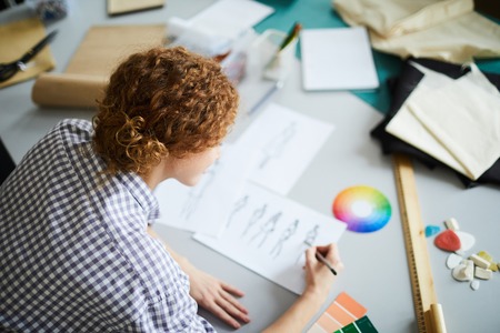 Working over seasonal collectionの写真素材