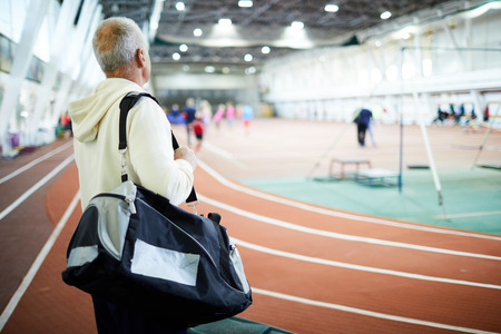 Sportsman with bagの写真素材