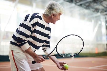 Aged tennis playerの写真素材