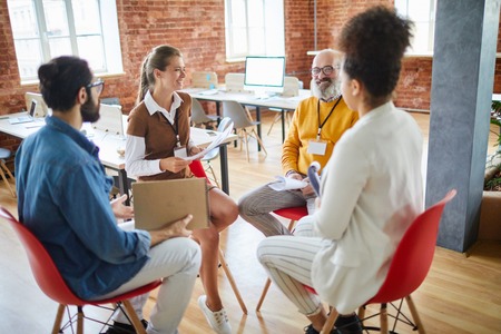 Consulting at briefingの写真素材