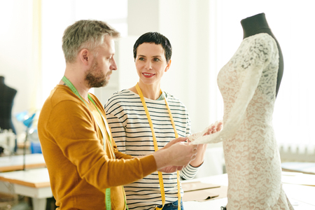 Tailors consulting customerの写真素材