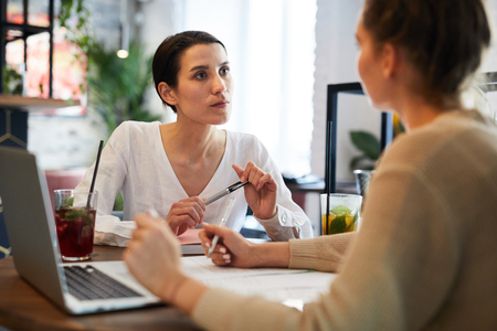 Brainstorming at meetingの写真素材