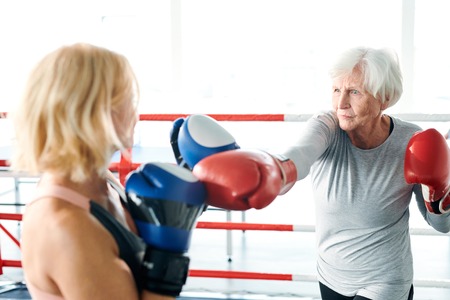 Women on boxing ring