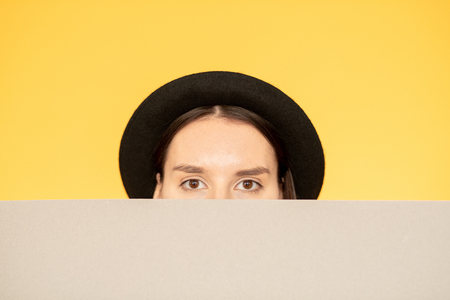 Girl in hatの写真素材