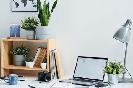 Workplace of photographerの写真素材