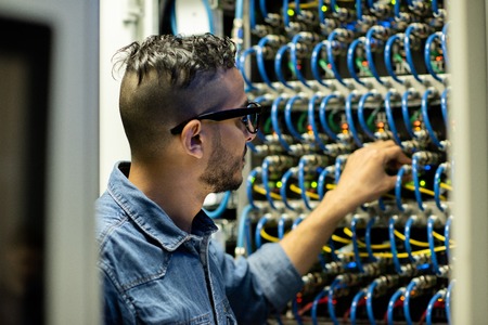 Mainframe engineer analyzing system of database storageの写真素材