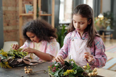 Children preparing for Easter holidayの写真素材