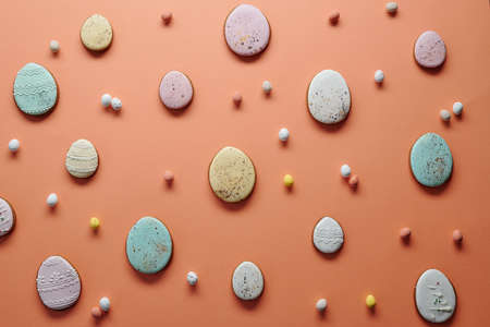 Easter background of cookiesの写真素材