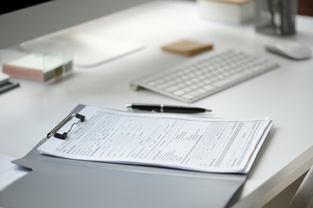 Clipboard on Office Tableの写真素材
