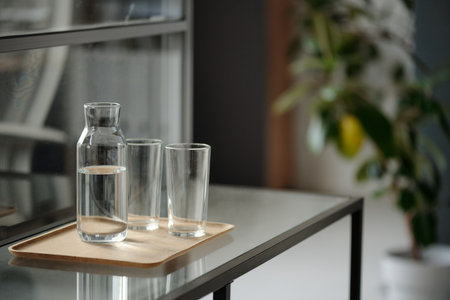 Water Glasses in Officeの写真素材