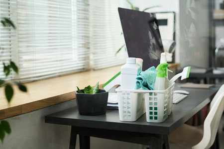 Different Supplies For Cleaning Workの写真素材